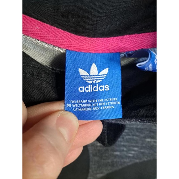 Adidas Gray Marled Hooded Sweatshirt with Adidas Logo on the Front Size S - Picture 4 of 8